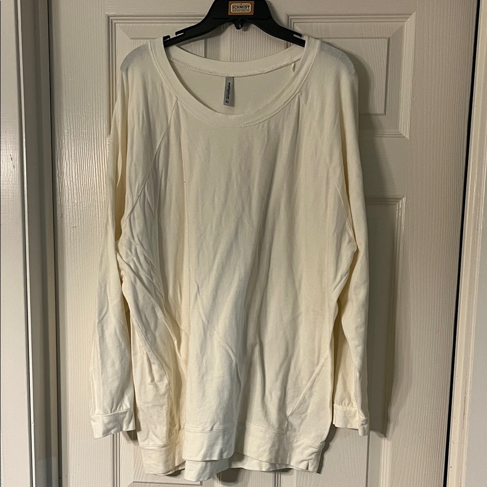 Elegant Cream Long Sleeve Women's Top